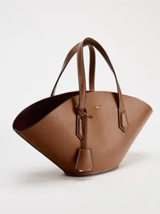 Sac à main en cuir marron cabas minimaliste élégant sac porté main fourre-tout quotidien