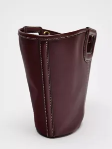 Minimalistische dunkelbraune Leder Schultertasche, große Kapazität elegante Handtasche.