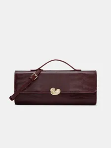 Dames Vintage Steenmotief PU Lederen Schoudertas Retro Casual Handtas Elegante Avondtas