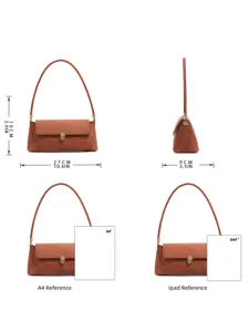 Vintage Suede Underarm Shoulder Bag Retro Chic Casual Handbag with Metal Lock Design