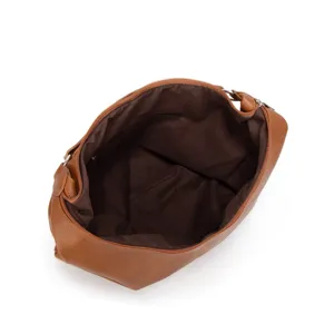 Retro braune weiche Leder Shopper Tasche Innenansicht grosse Kapazitaet Schultertasche