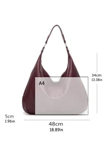 Damen große Kapazität weiches Leder Hobo Schulter Tote Tasche Retro Unterarm Handtasche