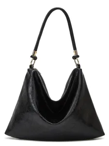 Modische Damen Große Kapazität PU Leder Tragetasche Lässige Vintage Weiche Umhängetasche Einfarbig Tägliche Handtasche