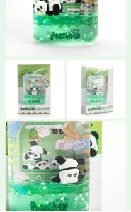 MOCHIWA Original IP Liquide Sable Mouvant Aimant de Réfrigérateur Acrylique Panda Cadeau