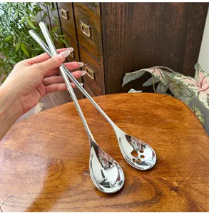 Stainless steel long-handled mixing spoons with cute cat paw design for coffee and dessert.