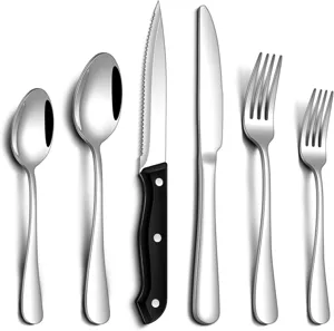 Set di Posate in Acciaio Inossidabile Stoviglie Moderne Coltello Forchetta e Cucchiaio Scatola Regalo di Lusso