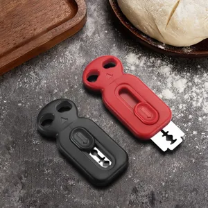 Coltello da pane con lama retrattile in acciaio inossidabile, impugnatura ergonomica.