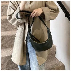 Femme Noir Sac à Bandoulière Cuir PU Croissant Boulette Sac Mode Casual Élégante Tendance
