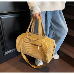 Grande borsa da viaggio in corduroy borsa a tracolla casual per uso quotidiano chic.