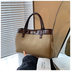 Stylish women retro handbag two-tone crossbody bag casual fashion autumn daily wear new design