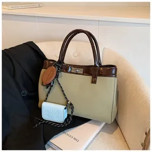 Chic Maillard style women tote bag, stylish handbag with mini pouch details for daily use.