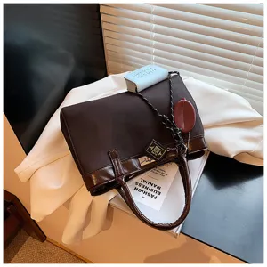 Chic brown Maillard style women handbag, premium tote and casual crossbody bag for autumn.