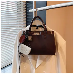 Brown Fashion Top-Handle Handbag Women Chic Casual Crossbody Bag Stylish Autumn Style