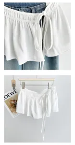 White ruffled waist extender skirt fake hem adjustable tie waist versatile chic summer clothing