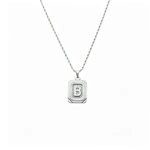 Stainless steel letter B pendant necklace hip hop style fashion jewelry for women