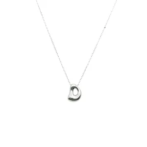 Silver irregular bean pendant necklace minimalist clavicle chain fashion jewelry for women daily wear