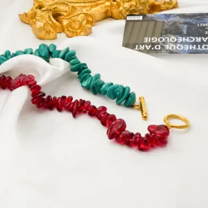 Detailed shot of bohemian natural irregular stone OT buckle bracelet, exquisite gold plated metal.