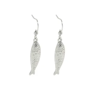 Minimalist Stainless Steel Small Fish Pendant Necklace And Earrings Set Ocean Style Trendy Women Jewelry