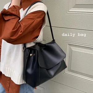 Damen Alltag lässige schwarze Umhängetasche große Kapazität Vintage Crossbody Tasche