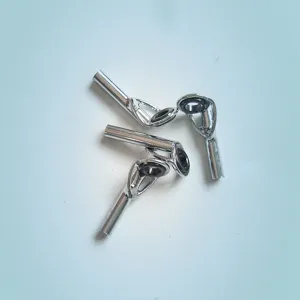 Stainless steel fishing rod top guide rings, durable metal tip repair kit for sea rock fishing poles.