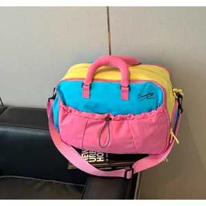 Farbblock Reise-Duffelbag leichte Umhängetasche Yoga Sporttasche mit großem Fassungsvermögen