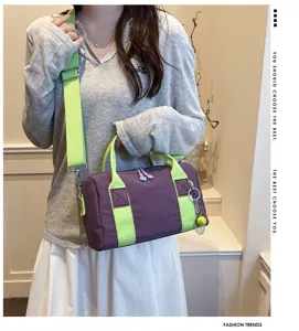 Koreanischer Stil Farblock Oxford Stoff kleine Handtasche Umhängetasche für Damen.