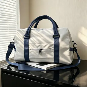 Borsa da Viaggio in Nylon di Grande Capacità Con Separazione Secco e Umido Fascia per Trolley Borsa da Palestra Portatile per Fitness e Weekend