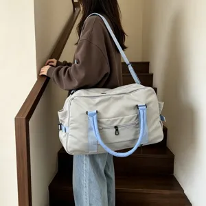Grande borsa da viaggio impermeabile con separazione bagnato asciutto in nylon donna