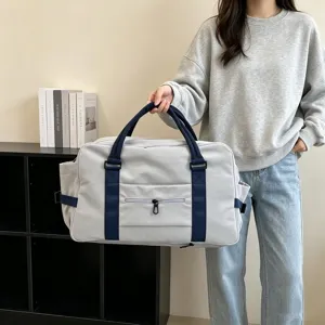 Grande borsa da viaggio impermeabile per donna, borsone sportivo weekend con trolley.