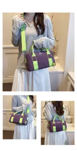 Kinder Freizeithandtasche Nylon Reise Duffle Bag stylische Neongrüne Gurte Umhängetasche