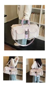 Grande borsa da viaggio borsone con tasche multiple, borsa sportiva casual da donna