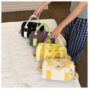 Klassische Segeltuch Handtasche Mehrfarbig Reise Reisetasche Kleine Modische Schultertasche