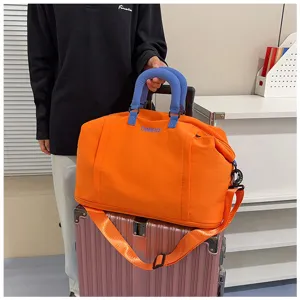 Grande borsa da viaggio borsone per donna impermeabile borsa da palestra fitness arancione