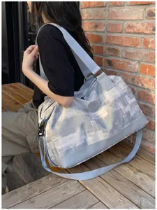 Women large capacity travel duffel bag lightweight portable shoulder luggage bag for short trips