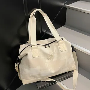Large Capacity Travel Duffel Bag PU Leather Waterproof Short Trip Luggage Bag Casual Unisex Weekend Overnight Bag