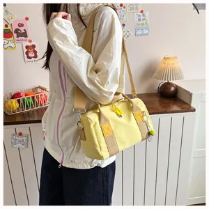Gelbe Canvas Umhängetasche lässige kleine Reisetasche Handtasche für den täglichen Gebrauch.