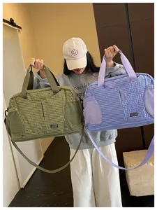 Grand sac de voyage à carreaux avec séparation humide et sèche, sac de sport léger fitness.