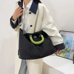 Borsa da viaggio colorblock stile coreano, grande borsa a spalla per palestra e sport