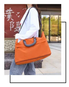 Erweiterbare Reise Sporttasche wasserdicht Oxford Fitness Tasche mit Nassfachtrennung orange.