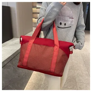 Borsa da viaggio casual, borsone sportivo espandibile e leggero per fitness all'aperto e campeggio.