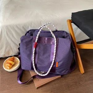 Sac de Sport à Carreaux Grande Capacité Sac de Voyage Léger avec Séparation Sec-Humide pour Hommes Femmes Weekend