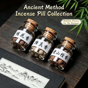 Handmade traditional incense pills set with natural floral and sandalwood aromas for home calming.