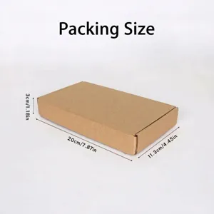 Detailed dimension view of brown cardboard gift packaging box showing length, width and height.
