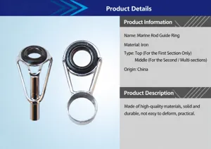 Fishing rod guide ring replacement parts iron material for first and second sections gear