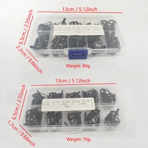 Vishengel geleide ringen reparatieset met opbergdoos, zwarte keramische ogen voor zeevissen.
