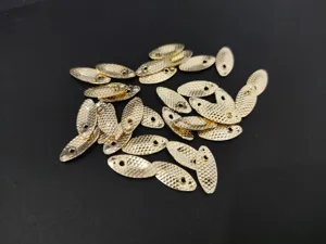 Gold fishing spinner blades scale pattern lure parts for DIY fishing tackle 13x6mm