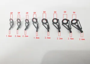 Zwarte vishengel geleideringen top ring set vervangende onderdelen in verschillende maten