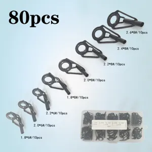 80 stuks vishengel geleide ringen set reparatiekit met opbergdoos voor zeehengel