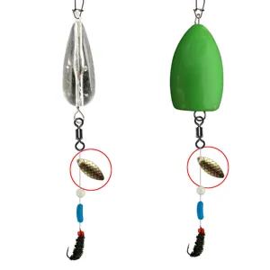 Fishing lure spinner blade DIY tackle accessories detail view showing weights and hooks.