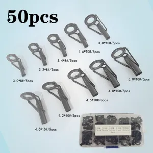 Vishengst geleide ringen set topringen reparatie set 50 stuks visserij accessoires pro